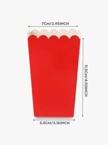 10/24 件红色食品盒、薯条盒、爆米花杯、爆米花桶、生日派对装饰和家庭电影之夜零食盒，适用于午餐盒、面包店面包、汉堡餐厅 - 大紅色 - 查看 2