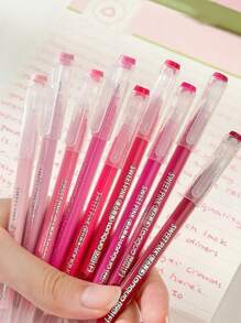 Set di 9 penne gel Morandi con gradiente di colori, barile trasparente 0,5 mm, pennarello per l'illuminazione elevata, regali per il ritorno a scuola