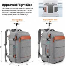 1PC UKEIN Rolling Backpack For Men And Women, Travel Backpack With Wheels, 17.3 Inch Carry-On Laptop Backpack With 4 Pocket Cubes For Business And Work, Large Capacity Rolling Backpack - 灰色 - 查看 2