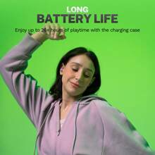 JLab Go Pop+ True Wireless Bluetooth Earbuds + USB Charging Case, Dual Connect, IPX4 Sweat Resistance, Bluetooth 5.1 Connection, 3 EQ Sound Settings Signature, Balanced, Bass Boost - 紫紅色+ - 查看 4