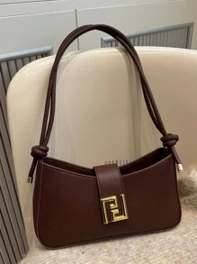 女士时尚休闲/通勤纯色单肩包，便携式斜挎包适合约会、购物、送礼 - 彩色 - 查看 13