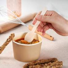 25/50/100/200/300 Stücke 16 cm Holzlöffel und -gabeln, Klasse A, Einweg, geeignet für Salate, Nudeln, Abschlussfeiern, Geburtstage, Camping, Restaurants, Outdoor, Zusammenkünfte, Familienereignisse