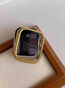 1个PC硬质手表保护壳，电镀金色镂空边框，适用于Ultra3 2 1 S10 SE S9/S8/S7/S6/S5/S4/S3/S2/S1系列男女通用手表，手表爱好者替换表壳，适配38MM/40MM/41MM/42MM/44MM/45MM/46MM/49MM智能手表 - 金色 - 查看 2