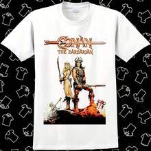 Conan The Barbarian Film Arnold GYM T Shirt Meme Gift Gamer Best Seller Top Uni Tee R847 - White - View 1