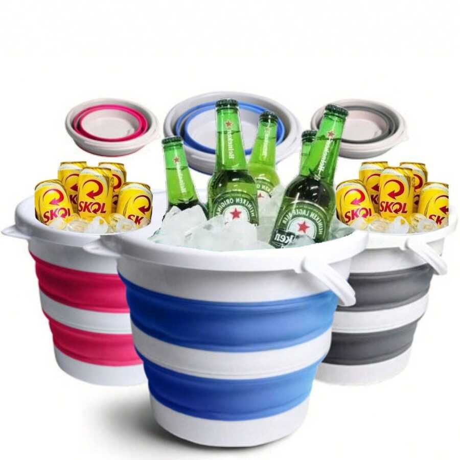 3L Magic Folding Flexible Retractable Bucket - Blue - View 1