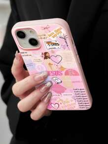 上帝、耶稣、字母标语印花粉色手机壳，圣经图案手机壳兼容 iPhone 和 Galaxy - 彩色 - 查看 5