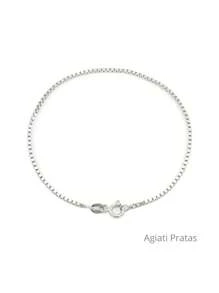 Tornozeleira Minimalista Veneziana em Prata 925 - Prata - Visão 2