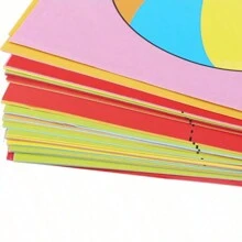 48/96pcs Assorted Animal Pattern Origami Paper Arts & Crafts Set With 1pc Plastic Scissors, Cartoon Themed Paper Cutting For Daily Life, Square Shape, Birthday Gift, School Supplies - Red - View 5