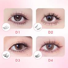Fadvan 60pcs 5 Rows D 0.07 DIY D1-D29 Cluster Lash Segmented Extensions Invisible Natural Individual Eyelash Trilogy Foxed Large Capacity Mixed Tray Soft Lashes Supplies - Black - View 3