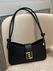 女士时尚休闲/通勤纯色单肩包，便携式斜挎包适合约会、购物、送礼 - 彩色 - 查看 5