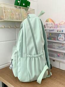 Baila Morena Unisex School Backpack Fabric Multiple Compartments Large Capacity Adjustable Strap Multi-Pockets Internal Compartment - 淺粉色 - 查看 3