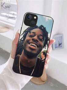 1pc Personalized Black Skin Phone Case Compatible With IPhone 16 Pro Max/16 Plus, S24 Ultra, Redmi And Other Models, Clear, Burgundy Red, Stylish, Colorful, Cute, Contracted, Kawaii, Funny Custom, Personalized, Unique, Gifts For Friends For Mother's Day
