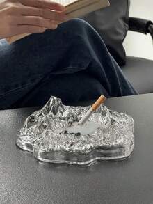 A Senior Glacier Ashtray Home Decoration, Light Luxury Creative Design Cigar Ashtray, Office Hotel Senior Decoration, Thick Texture Personalized Design, Home Living Room Bar Multi-Scene Application, Multi-Color Senior Imitation Glacier Effect Smoke Container, Jewelry Jewelry Decoration Storage, Crystal Glass Cigar Jar, Personalized Home Desktop Decoration Decoration