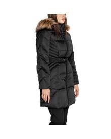 Longline Quilted Puffer Hooded Puffer Jacket Women Black Coats - Black - View 4