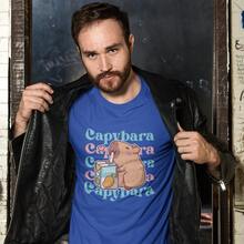 Playera Para Hombre 1 Pza Estampado Capibara Juguito | Prenda Recta y de Tela Delgada 100% algodón - Azul - Ver 3