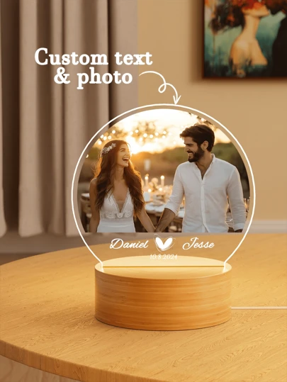 Cadeau personnalisé pour couple d'anniversaire, cadre photo en acrylique en forme de cœur personnalisé (peut contenir des photos), plaque de veilleuse personnalisée sur le thème de Spotify, cadeau de mariage personnalisé, coloré, mignon, minimaliste, adorable, personnalisé, unique, cadeau idéal pour lui, cadeau idéal pour elle, petit ami, petite amie, famille, amis, veilleuse, lumière au néon, décoration de maison, décoration de chambre, décoration de fête, anniversaire, mariage