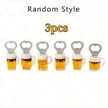 1/2/3 pezzi Apribottiglie magnetico a forma di boccale, in acciaio inossidabile, apribottiglie da bar, frigorifero, accessori da cucina. Boccale per birra con coperchio dotato di apribottiglie. Apribottiglie magnetico in acrilico sospeso, con calamita per frigorifero, regalo unico e divertente per amanti della birra, bar domestico, feste, ideale come decorazione di casa e regalo.