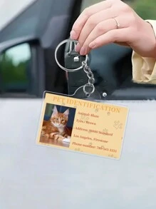 Custom Pet Name Photo ID Tag Collar Clothes Bag Key Simple Good-Looking Beautiful Multi-Purpose Pendant