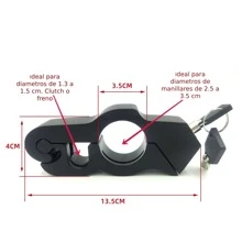 Vmingo Motorcycle Padlock Security Lock Accelerator Handlebar Brake Model Anti-Theft Portable 2 Keys Handbar Lock Handle Handlebar Protection Universal - Black - View 9