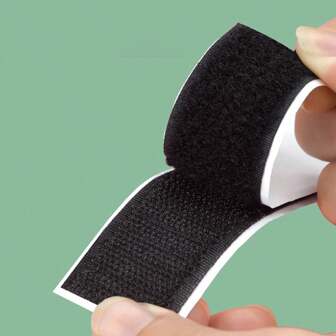 1 Pair 3m/118inch Double-Sided Adhesive Hook-And-Loop, Strong Curtain Net Window Paste Strip Fastener, Self-Adhesive Door Curtain Pasted Bar Fixing Hook