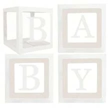 Boîtes à ballons transparentes avec 30 lettres - Décorations de douche pour 1er anniversaire, shower de mariée, décoration de fête de révélation de genre - Boîte cadeau de faveurs réutilisables