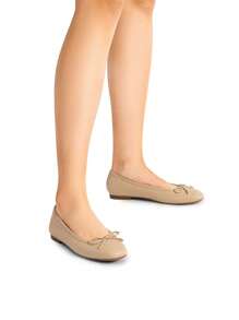 Women Bow Ballet Flats Square Toe Ballerina Flats Elegant Versatile Fashion Comfortable Casual Business Work Office Dress Slip On Shoes - 裸色 - 查看 5
