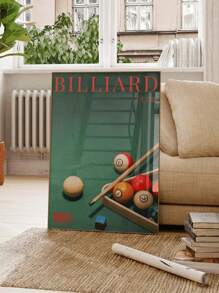 Decoración de Pascua, Cartel de lienzo con estampado retro de billares, Estampado de bola de billar verde, Decoración de dopamina, Arte de , Arte de lujo, Decoración extravagante, Arte de billar, Decoración de dinero, Decoración moderna para el hogar, Para sala de estar y dormitorio, Sin marco