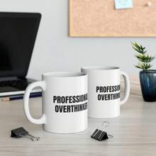 Professional Overthinker Mug - Perfect Gift For Coffee & Tea Lovers, Funny Office Cup, Unique Sarcastic Humor Drinkware - 白色 - 查看 5
