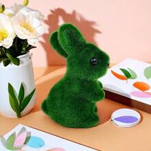 Easter Bunny Decor With Fluffy Moss - Adorable Tabletop Home Decoration, Easter Gift, Cute Spring Decor For Living Room Desktop - Multicolor - View 4