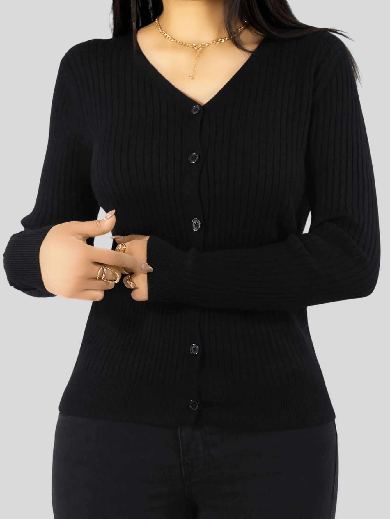 Jersey de mujer color liso tejido canalé suéter de moda para mujeres varios colores - Multicolor - Ver 1