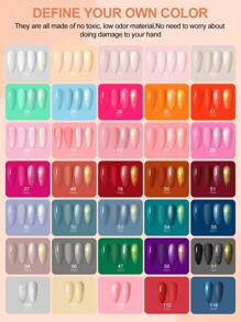 coscelia 53PCS 7ML Gel Nail Polish Set-35Colors Soak Off Nail Gel Polish With No Wipe Base Matte Glossy Glitter Top Coat Set Nail UV/LED Lamp With USB Nail Drill Nail Supplies Nail Art Tools DIY Nail Art Salon Set For Women Gift