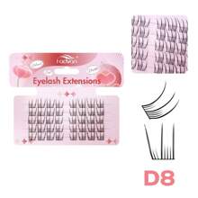 Fadvan 60pcs 5 Rows D 0.07 DIY D1-D29 Cluster Lash Segmented Extensions Invisible Natural Individual Eyelash Trilogy Foxed Large Capacity Mixed Tray Soft Lashes Supplies - Black - View 37
