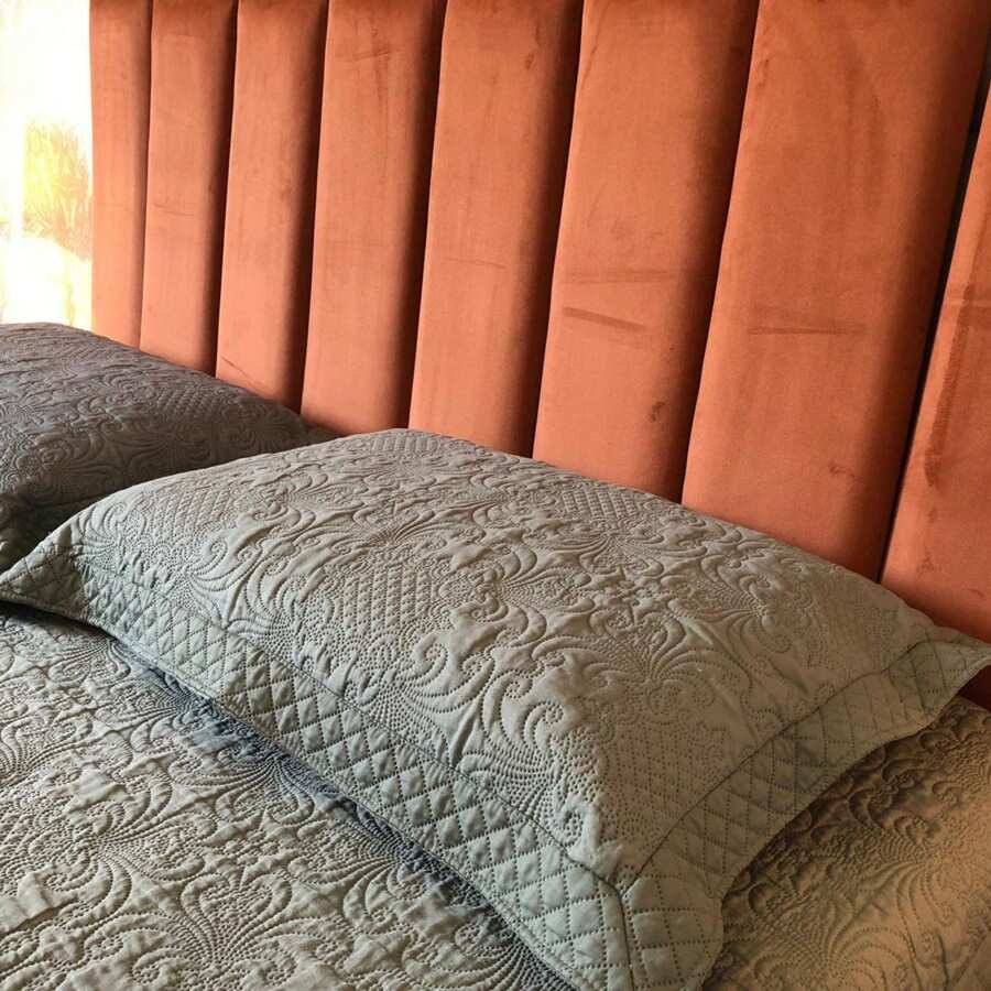 Cabeceira Cama Box Solteiro 60x20 Modular kit 5 Peças - Laranja Queimado - Visão 1