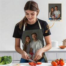 1 pieza Delantal personalizado, regalo ideal para amigos, parejas, familia, compañeros de trabajo para cumpleaños, aniversario, hecho de lino, apto para uso en la cocina