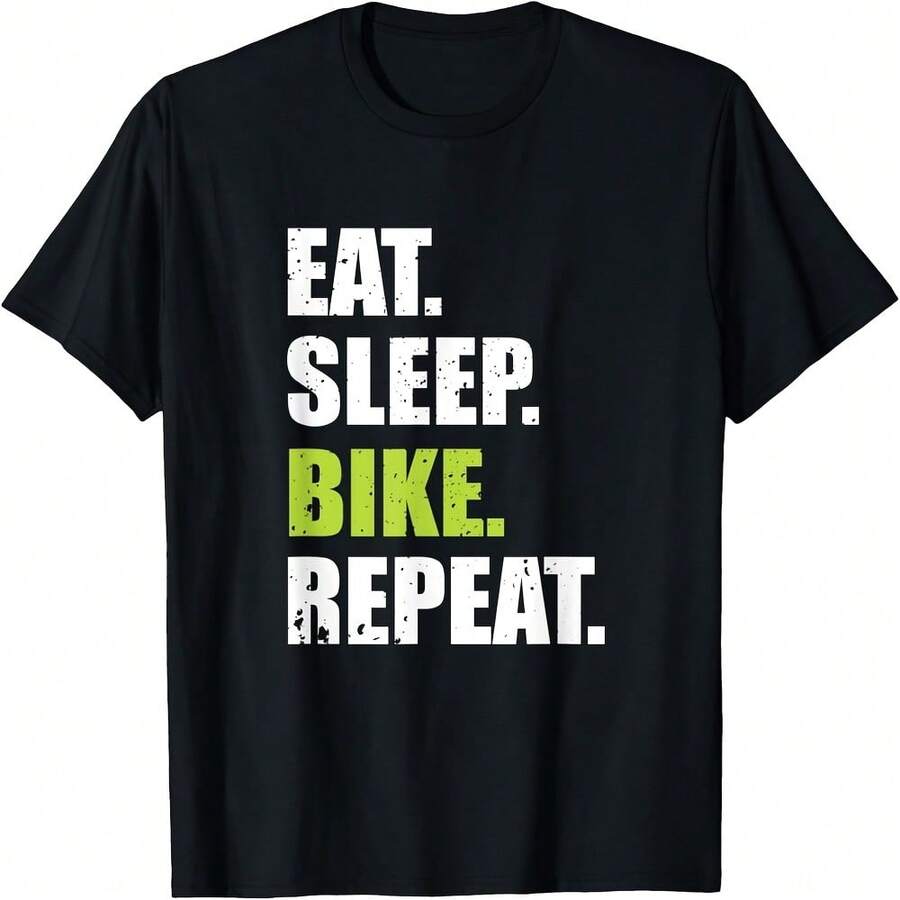 Eat Sleep Bike Repeat T-Shirt - Black - View 1