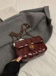 Dedoo Bolso cuadrado pequeño rojo de cadena para el hombro y cruzado para mujer, nueva colección Nanfeng Chio2n Fancheng Red Maple