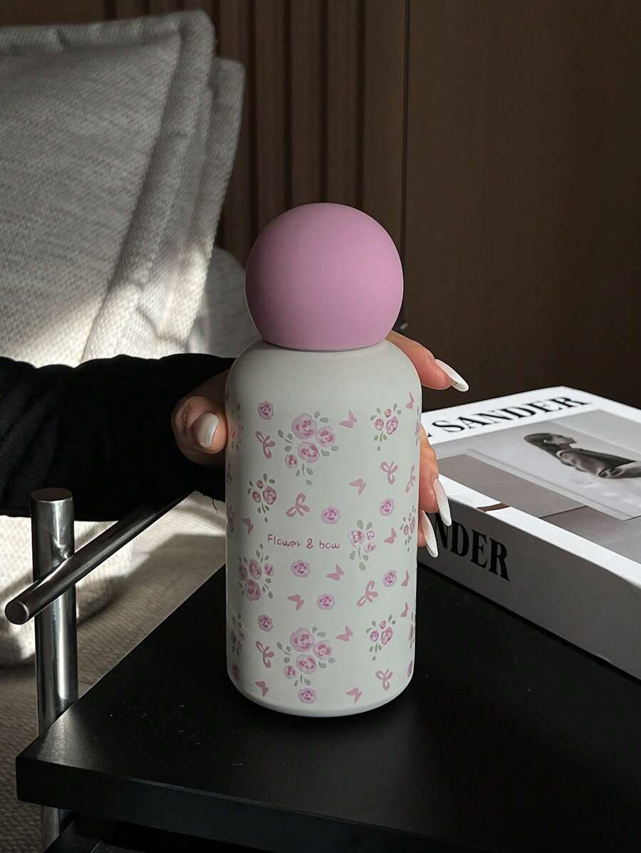 1 件 350ml 粉色花朵和蝴蝶 316 不锈钢双层隔热杯、平底杯、咖啡杯、水瓶、户外饮料杯、真空瓶、独特茶杯盖设计，适用于户外、办公室、家庭、学校、汽车、生日礼物、节日礼物、母亲节礼物、父亲节礼物、返校礼物、情人节礼物返校礼物 - 彩色 - 查看 1