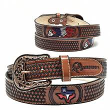 Atrevidu's Texas  Hand Painted Leather Country Belt - Whisky - Xem 1