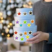Rollo de 500 pegatinas de la popular serie de estrellas de cinco puntas de colores para decoración de teléfonos móviles, tazas y manualidades DIY de PVC