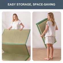 MAXYOYO Japanese Tatami Mat 100% Rush Grass Portable Folding Mat Futon Mattress Firm Traditional Floor Bed - Green - View 6