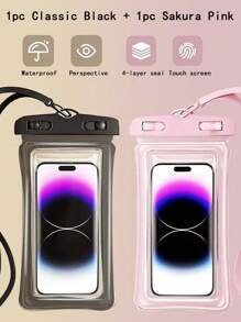 1pc Waterproof Diving Bag Cellphone Pouch, Touch Screen Sealable Swimming, Underwater Photography, Dust-Proof, Anti-Drop, Anti-Rain, Water-Tightness, Floating Gear, Convenient Phone Case - Multicolor - View 2