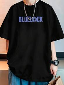 Shirt Oversized T-Shirt Streetwear Blue Lock Isagi Yoichi Football Player Anime REF 7119 VEST NERD - Negro - Ver 6