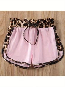 2Pcs Toddler Baby Girl Boy Leopard T-Shirt Short Sleeve Tee Tops And Shorts Pants Summer Outfits Set