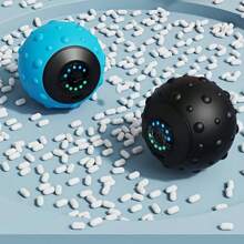 Pelota de masaje con vibración para relajar los músculos, pelota de yoga eléctrica de silicona para masajes, relajación física, vibración profunda, pelota de fascia, USB - Negro - Ver 3