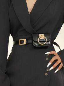 1 件女士时尚百搭腰包，休闲户外腰带，简约欧美风格