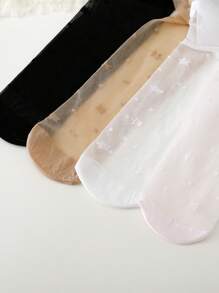 4条装女婴星形提花踩脚裤，弹力舞蹈紧身裤，适合夏季穿着 - 彩色 - 查看 5