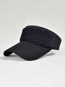 1pc Women's Sun Visor Hats, Wide Brim UV Protection Knitted Running Visors, Ponytail, Suitable For Easter, Mother's Day, Back To School, Outdoor, Travel, Hiking, Camping, Birthday Gift, Spring/Summer, Cycling, Black/White/Khaki - Multicolor - View 9