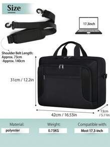 NEWHEY 17.3英寸笔记本电脑包，大容量防水笔记本电脑公文包，男士商务办公笔记本电脑包，17英寸可调节肩带斜挎包，笔记本电脑包，办公包