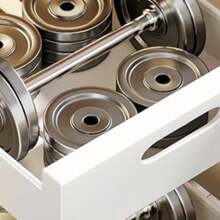 1set Cabinet Drawer Organizer, Kitchen Storage Pull-Out Basket, Multi-Level Spice Dish Plate Rack, Under Sink Pull-Out Storage Box - White - View 11