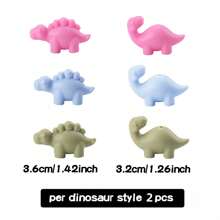12/16Pcs 3D Diplodocus Stegosaurus Shaped Silicone Bead Mix Set, Cartoon Animal Silicone Focal Beads, For DIY Production Of Various Handicrafts Beaded Pen Keychain Pendant